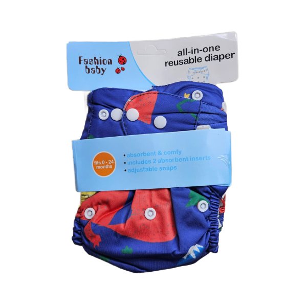All-in-One Reusable Baby Cloth Diaper (0-24 Months) - Washable & Adjustable Pocket Diaper