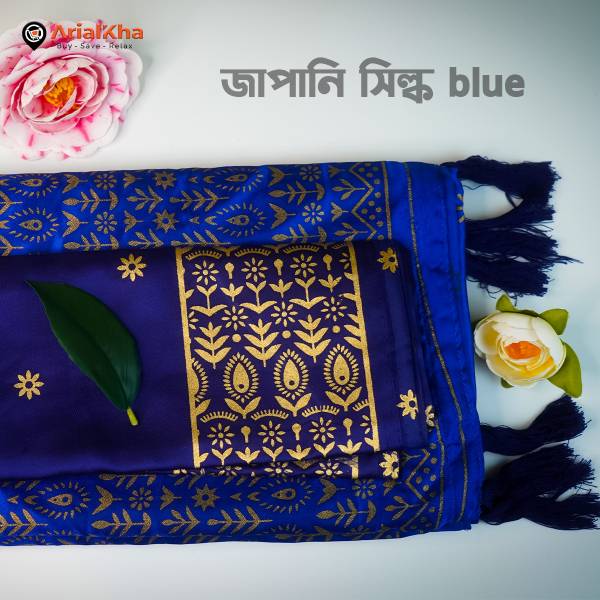 Japanese Silk Saree- Blue