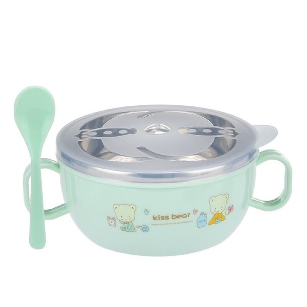 Stainless Steel Baby Feeding Bowl Set with Spoon