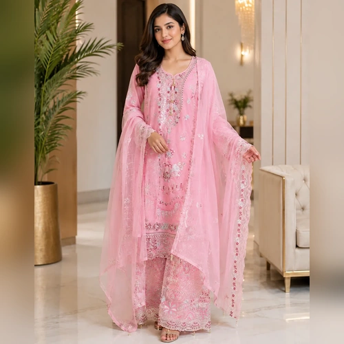 Women Blended Silk Three Piece (222)-
