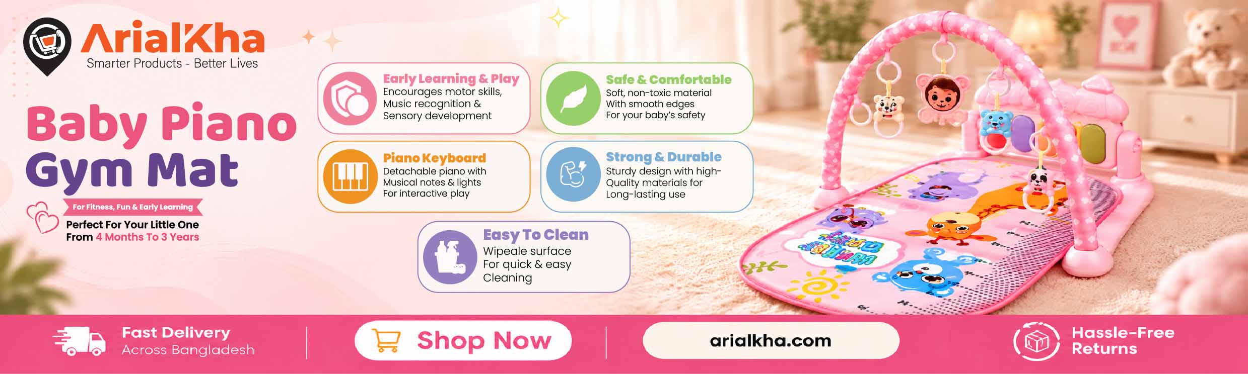 Baby Piano Gym Mat New